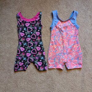 2 Gymnastics/Dance Leotards Purple Pink Black Size Small